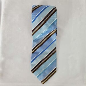 Boss Hugo Boss Silk Tie Vintage Blue Striped Necktie Retro Classic Tie